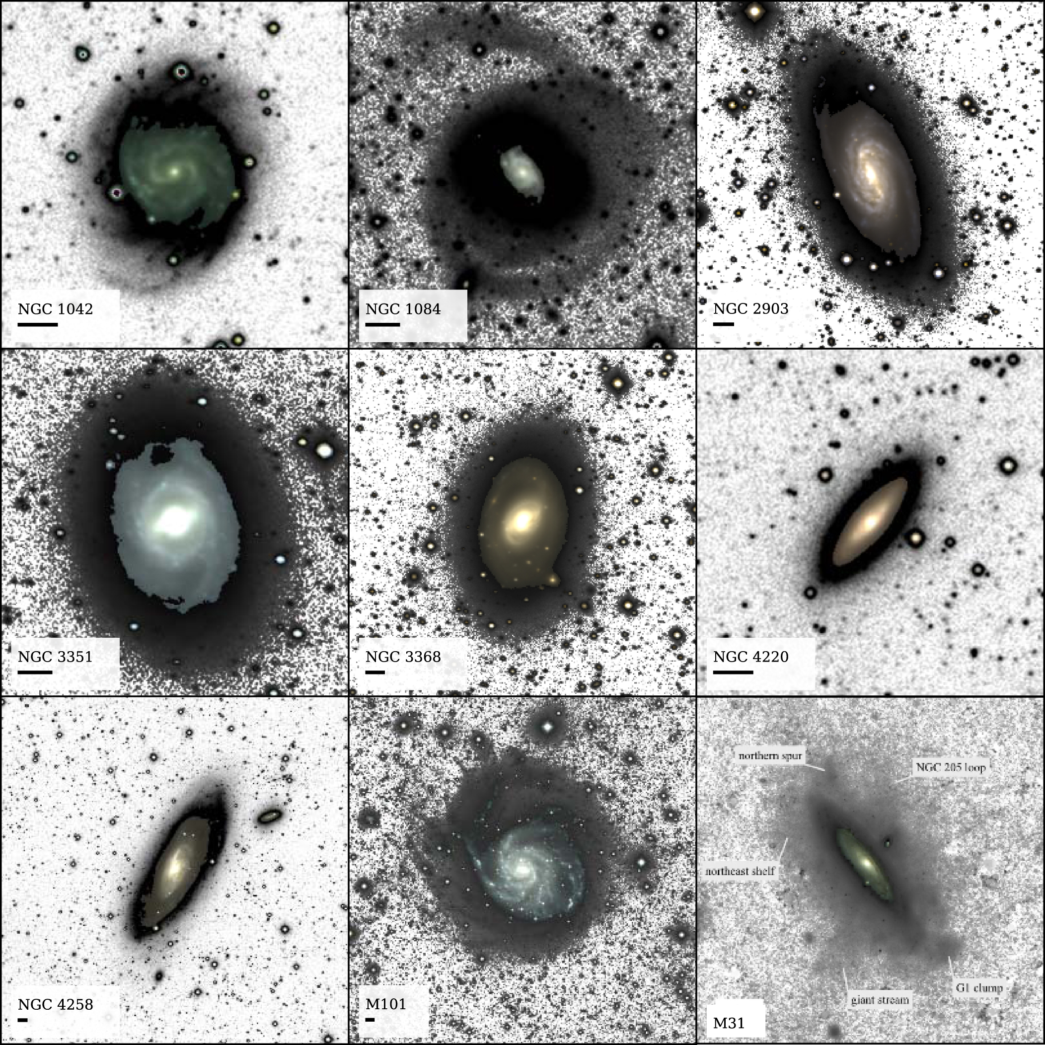 Figure 1 from Merritt et al. (2016): low surface-brightness features around galaxies