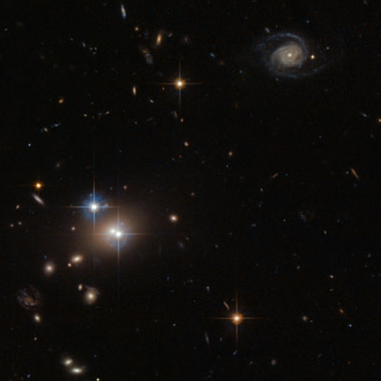Image of QSO 0957+561 (the "Twin Quasar"), the first discovered gravitational lens